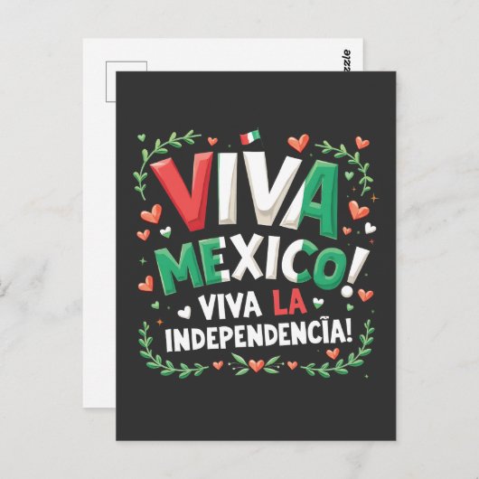 Viva Mexico Viva la Independencia Independence Day Briefkaart (Voorkant / Achterkant)