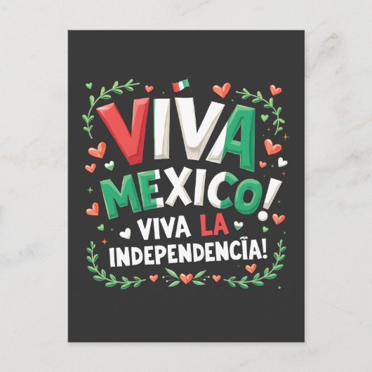Viva Mexico Viva la Independencia Independence Day Briefkaart (Voorkant)