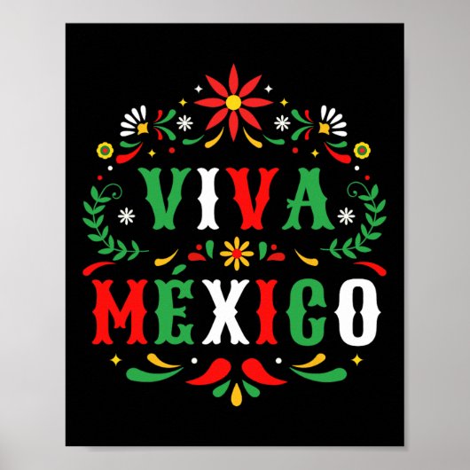 Viva Mexico voor Mexicaanse Onafhankelijkheidsdag Poster (Voorkant)