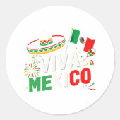 Viva Mexico voor Mexicaanse Onafhankelijkheidsdag  Ronde Sticker (Voorkant)