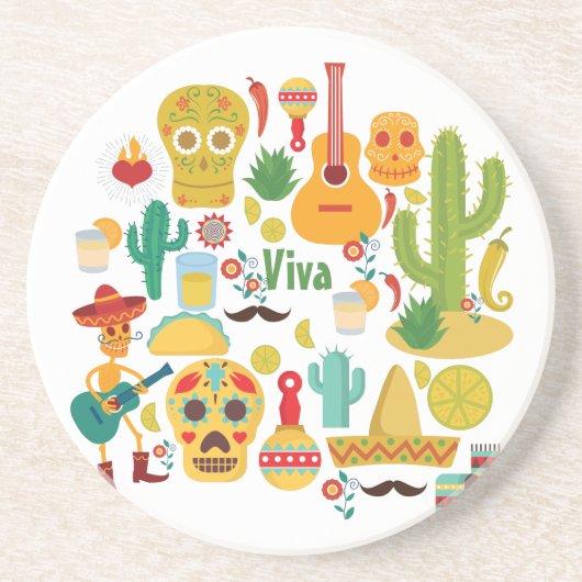 viva mexico zandsteen onderzetter (Voorkant)