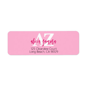 Viva Modern Magenta Bold Stylish Return-adres Etiket