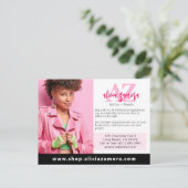 Viva Modern Magenta Mode Aangepaste foto marketing Briefkaart (Staand voorkant)