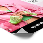Viva Modern Magenta Mode Aangepaste foto marketing Poster (Hoek)