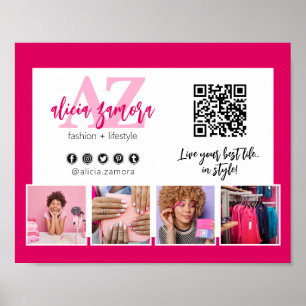 Viva Modern Magenta Mode Boutique Marketing QR Poster
