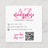 Viva Modern Magenta Social Influencer Aangepaste F Vierkante Visitekaartje (Achterkant)