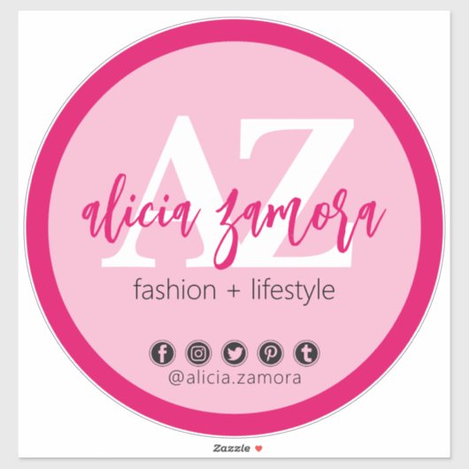 Viva Modern Magenta Sociale Media Influencer Aange Sticker (Vel)