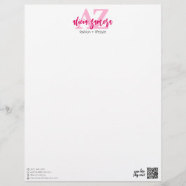 Viva Modern Magenta Vet Roze Roze Aangepast Briefhoofd