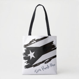 Viva Puerto Rico Zwart-wit Vlag Tote Bag