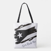 Viva Puerto Rico Zwart-wit Vlag Tote Bag (Achterkant)