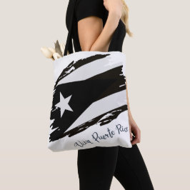 Viva Puerto Rico Zwart-wit Vlag Tote Bag