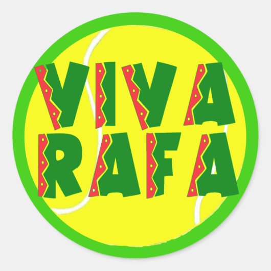 VIVA RAFA met tennisbal Ronde Sticker (Voorkant)