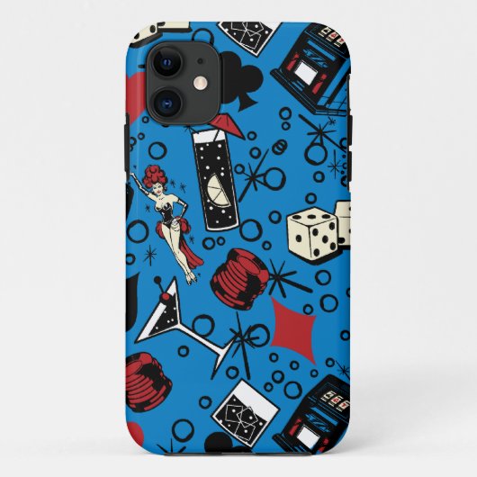 Viva Vegas Casino Retro Gambling Design Case-Mate iPhone Case (Achterkant)