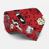 Viva Vegas Casino Retro Gambling Design Stropdas (Opgerold)