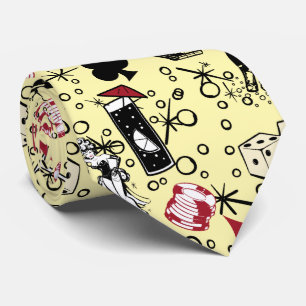 Viva Vegas Casino Retro Gambling Yellow Stropdas