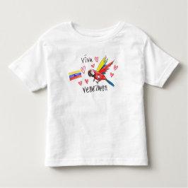 Viva Venezuela – Guacamaya y Bandera infantil Kinder Shirts