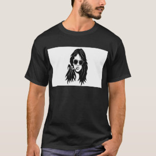 Vivacieus meisje in de schaduw t-shirt