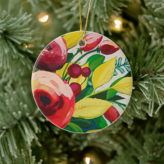 Vivacious Blooms Keramisch Ornament (Boom)