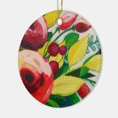 Vivacious Blooms Keramisch Ornament (Links)