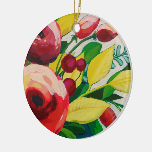 Vivacious Blooms Keramisch Ornament (Links)