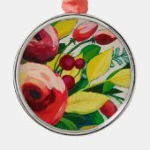 Vivacious Blooms Metalen Ornament (Voorkant)