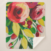 Vivacious Blooms Sherpa Deken (Voorkant)