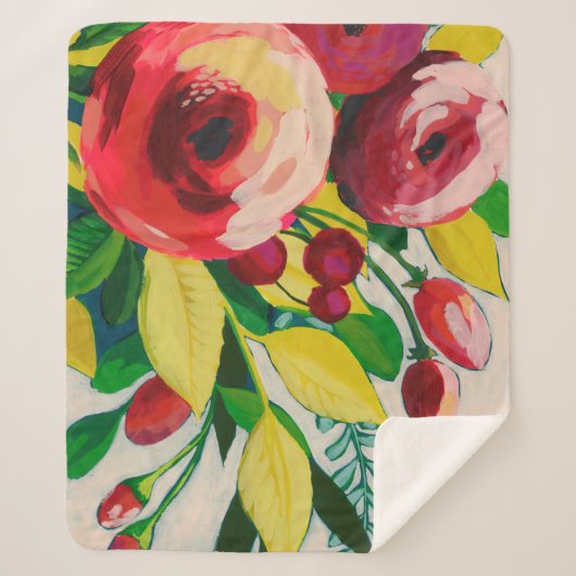 Vivacious Blooms Sherpa Deken (Voorkant)