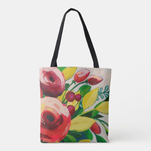 Vivacious Blooms Tote Bag (Achterkant)