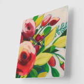 Vivacious Blooms Vierkante Klok (Hoek)