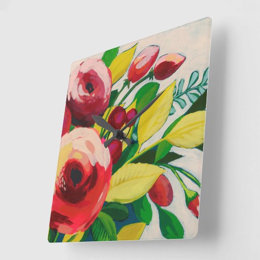 Vivacious Blooms Vierkante Klok (Hoek)