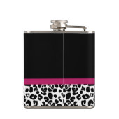 Vivacious Donkerroze lintlintafdruk met naam Heupfles (Achterkant)