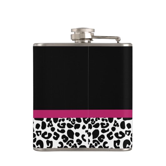 Vivacious Donkerroze lintlintafdruk met naam Heupfles (Achterkant)