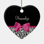 Vivacious Donkerroze lintlintafdruk met naam Keramisch Ornament (Achterkant)