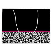 Vivacious Donkerroze lintlintafdruk met naam Large Cadeautasje (Achterkant)