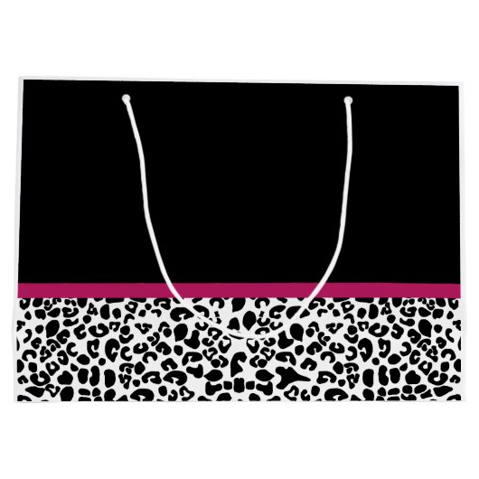 Vivacious Donkerroze lintlintafdruk met naam Large Cadeautasje (Achterkant)