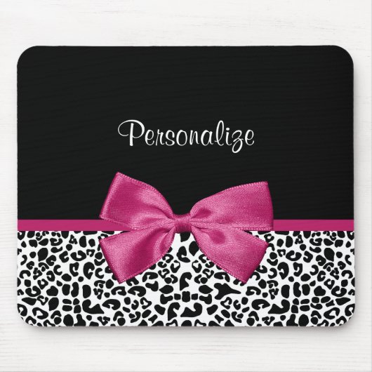 Vivacious Donkerroze lintlintafdruk met naam Muismat (Voorkant)