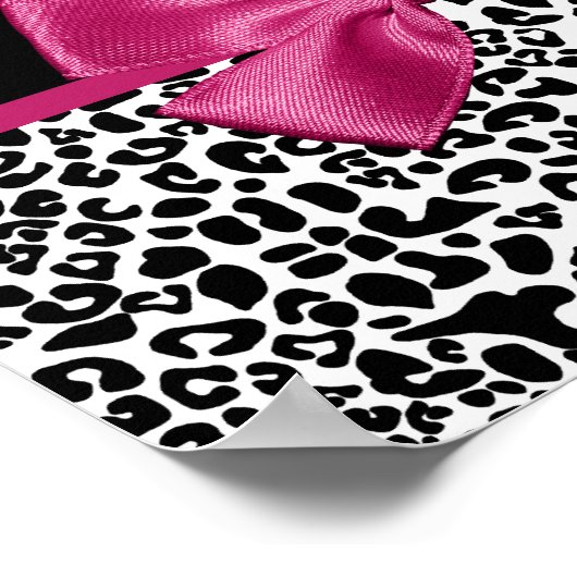 Vivacious Donkerroze lintlintafdruk met naam Poster (Hoek)