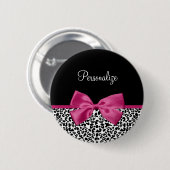 Vivacious Donkerroze lintlintafdruk met naam Ronde Button 5,7 Cm (Voorkant /achterkant)