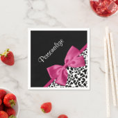 Vivacious Donkerroze lintlintafdruk met naam Servet (Insitu)