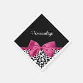 Vivacious Donkerroze lintlintafdruk met naam Servet (Hoek)