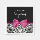 Vivacious Donkerroze lintlintafdruk met naam Servetten (Voorkant)