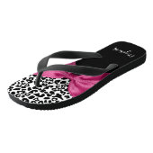 Vivacious Donkerroze lintlintafdruk met naam Teenslippers (Schuin)