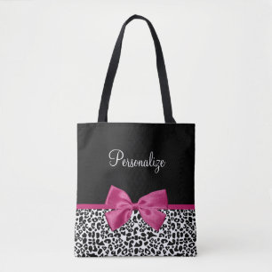 Vivacious Donkerroze lintlintafdruk met naam Tote Bag