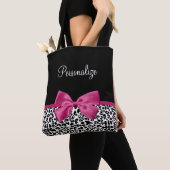 Vivacious Donkerroze lintlintafdruk met naam Tote Bag (Dichtbij)