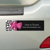 Vivacious Pink Ribbon Leopard Print Visitekaartje Bumpersticker (Op auto)