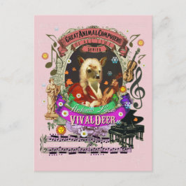 Vivalhert Funny deer Fawn Animal Composer Vivaldi Briefkaart
