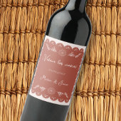 Vivan Los Novios Papel Picado Mexicaanse bruiloft Wijn Etiket