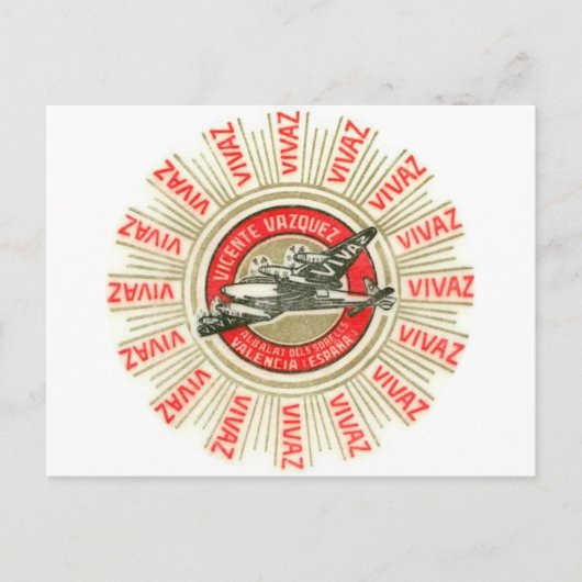 VIVAZ-vliegtuig Briefkaart (Voorkant)