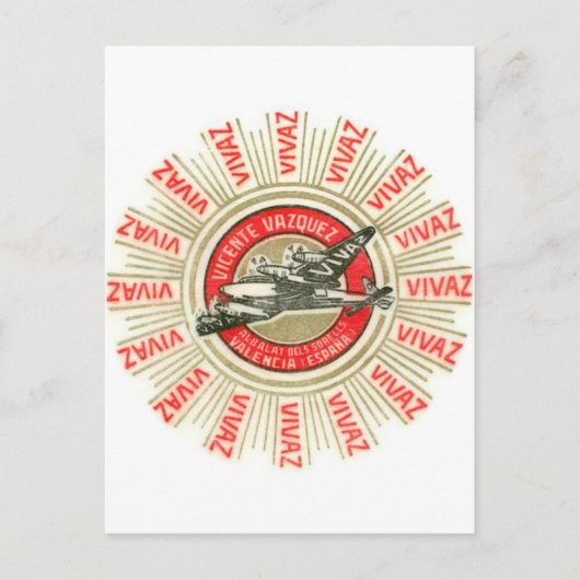 VIVAZ-vliegtuig Briefkaart (Voorkant)