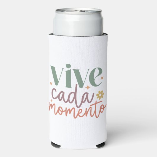 "Vive Cada Momento" Inspirerend quote Seltzer Blikjeskoeler (Seltzer Achterkant)